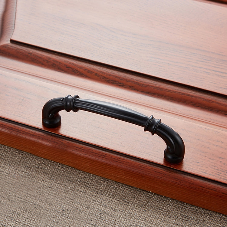 5 PCS 6569-96 Matte Black Peach Wood Drawer Cabinet Door Handle