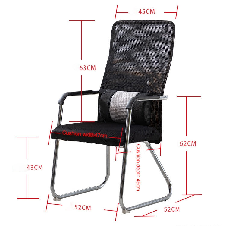 Simple Household Mesh Computer Chair Conference Chair Fixed Chair with Waist Cushion