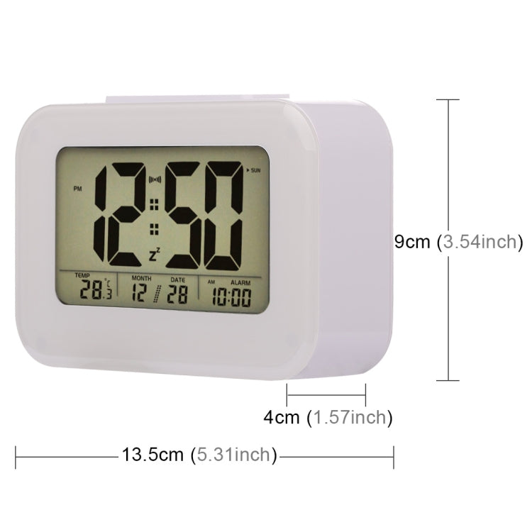 Multi-functional Large Screen Smart Light LCD Alarm Clock with Time & Date & 12/24 Hours Setting