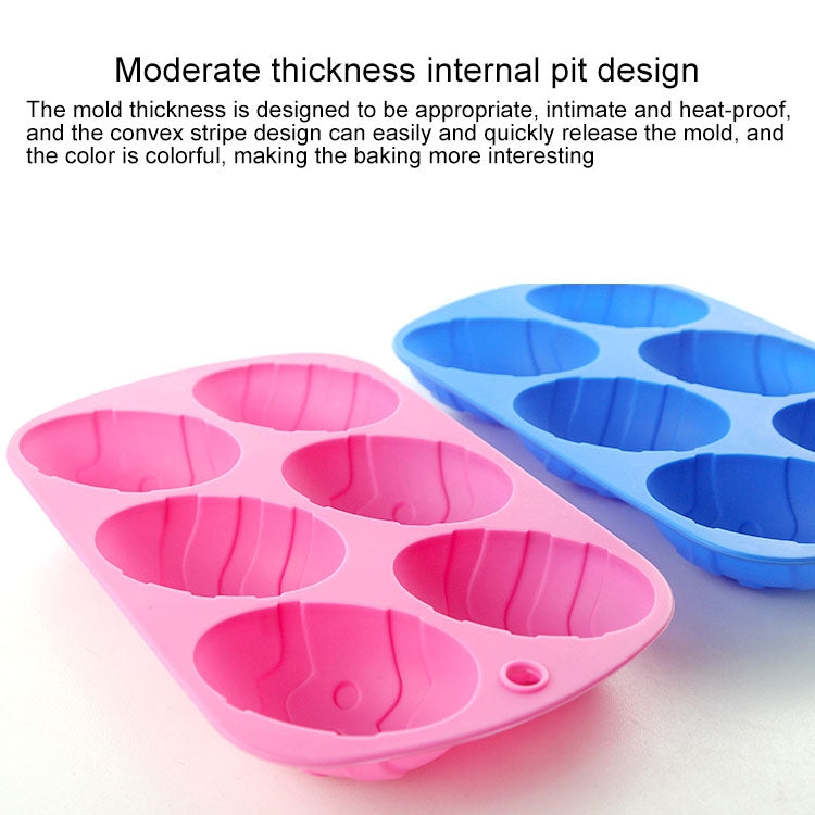 2 PCS Easter Egg Shape Silica Gel Cake Mould Household Baking Tools