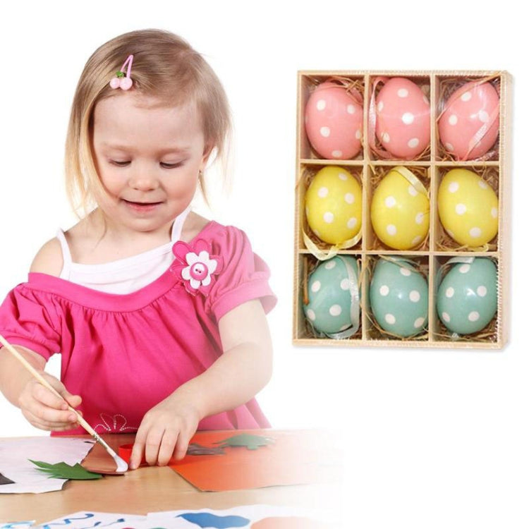 9 PCS Easter Macaroon Eggs Holiday Decorative Hang Ornament Children Toys