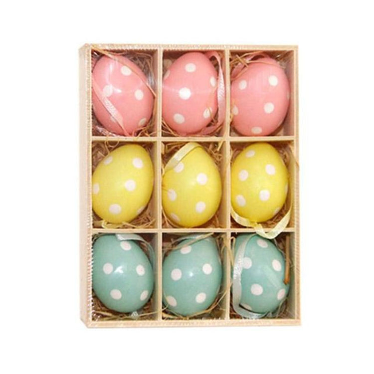 9 PCS Easter Macaroon Eggs Holiday Decorative Hang Ornament Children Toys