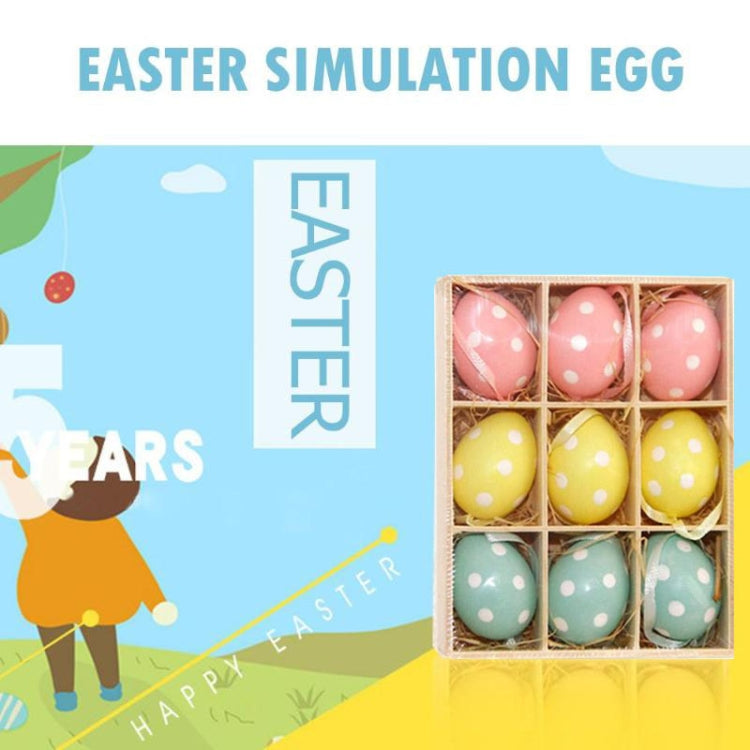 9 PCS Easter Macaroon Eggs Holiday Decorative Hang Ornament Children Toys