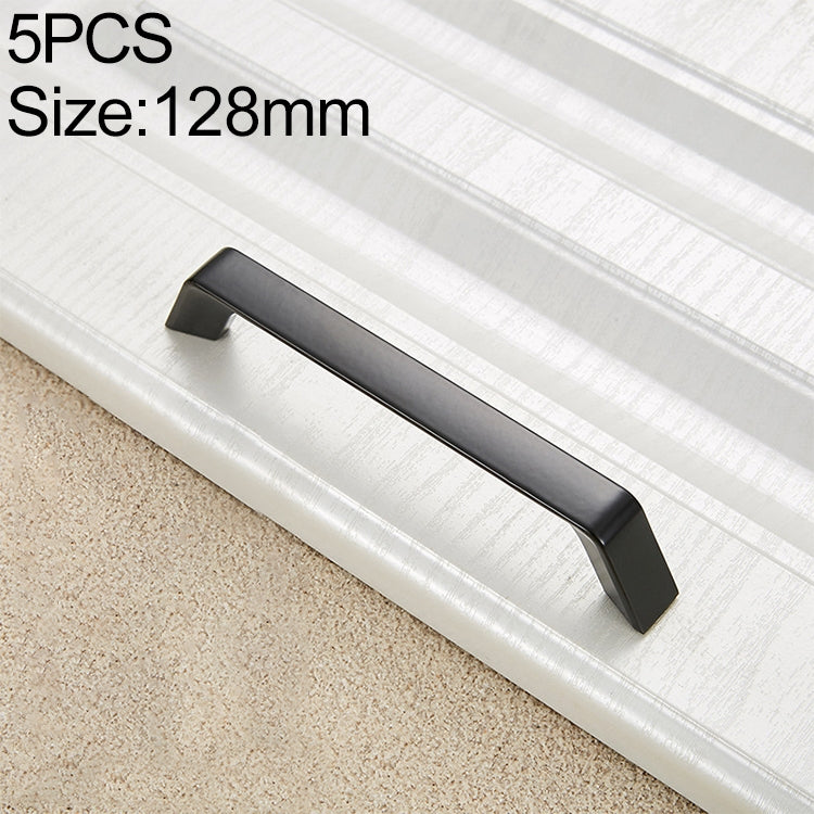 5 PCS 9009_128 Simple Black Drawer Cabinet Handle