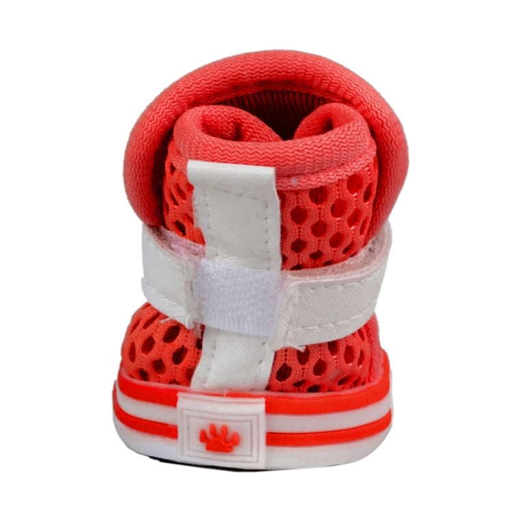 Lovely Pet Dog Shoes Cartoon Dog Pattern Mesh Breathable Anti-skidding Shoes, 3#, Size: 6 x 4.5cm