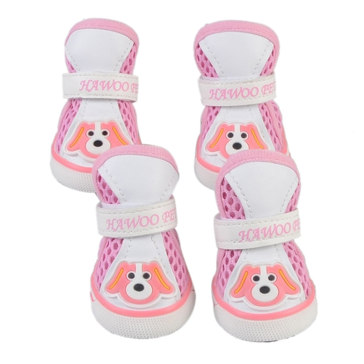 Lovely Pet Dog Shoes Cartoon Dog Pattern Mesh Breathable Anti-skidding Shoes, 4#, Size: 6.5 x 5cm
