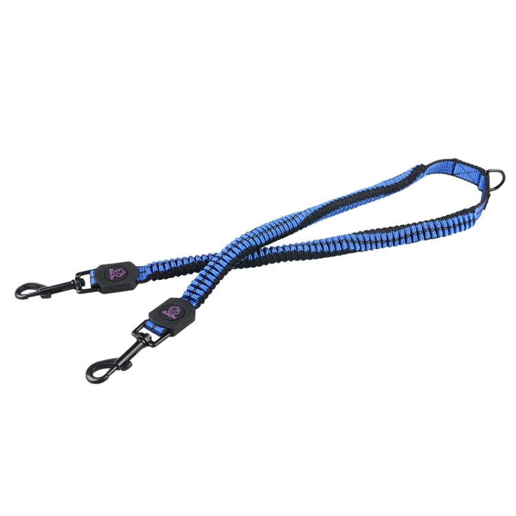 Pet Telescopic Buffer Double Traction Rope Nylon Reflective Braided Rope, Medium, Length: 97cm, Random Color Delivery