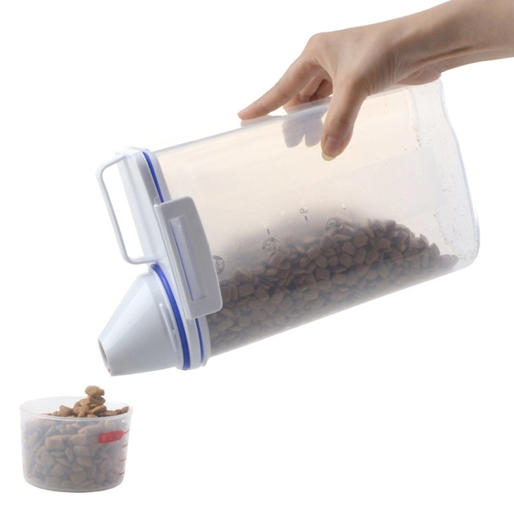 Multi-function Simple Transparent Grain Storage Barrel Pet Food Storage Box with Counting Cup