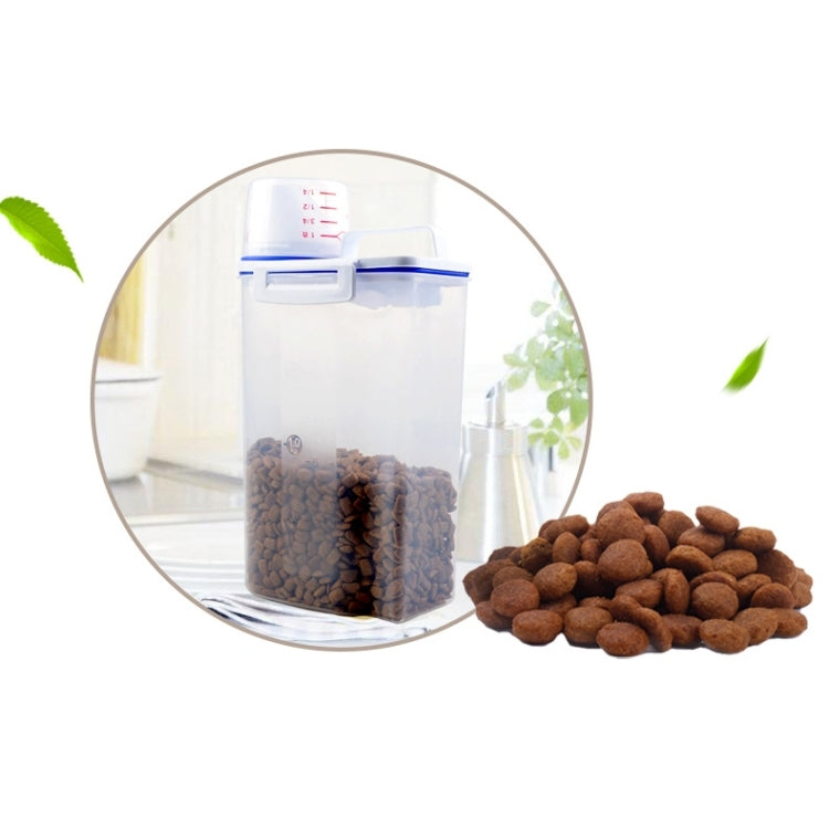 Multi-function Simple Transparent Grain Storage Barrel Pet Food Storage Box with Counting Cup