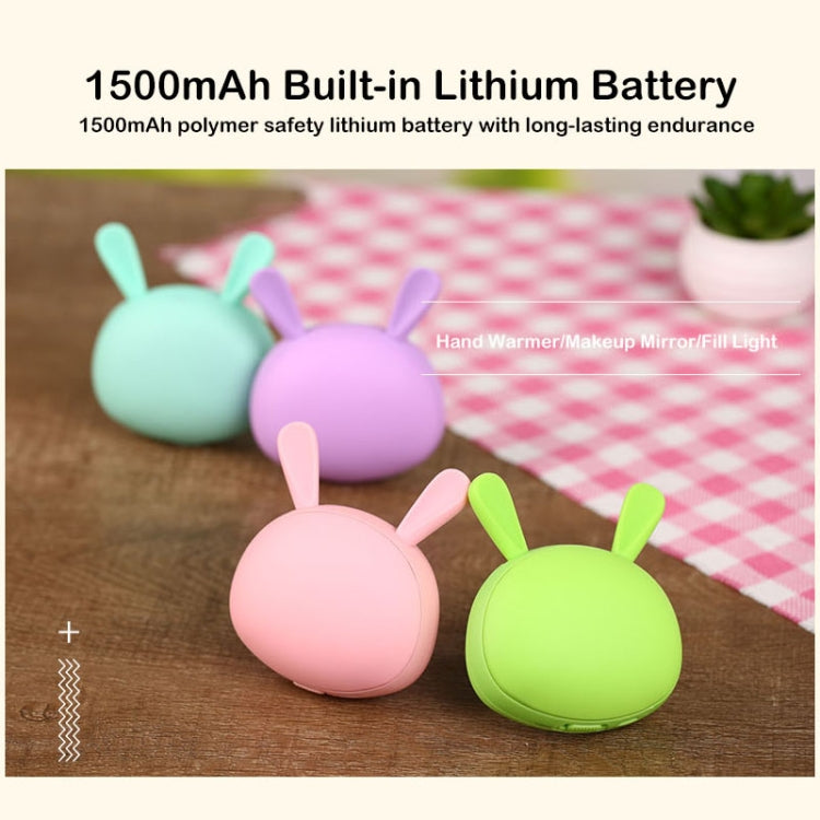 Lovely Rabbit Makeup Mirror & Hand Warmer with Fill Light