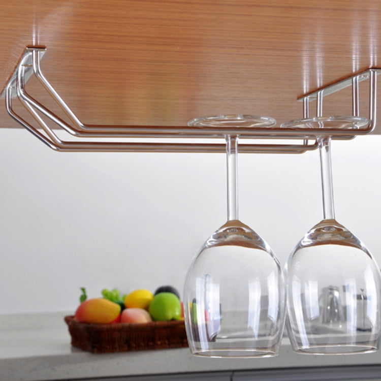 Stainless Steel Champagne Stemware Rack Glass Cup Holder Kitchen Wall Mount Wine Rack Bar Hanger with Screws, Size: 50*22*5cm