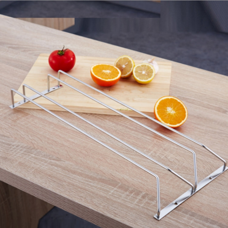 Stainless Steel Champagne Stemware Rack Glass Cup Holder Kitchen Wall Mount Wine Rack Bar Hanger with Screws, Size: 50*22*5cm