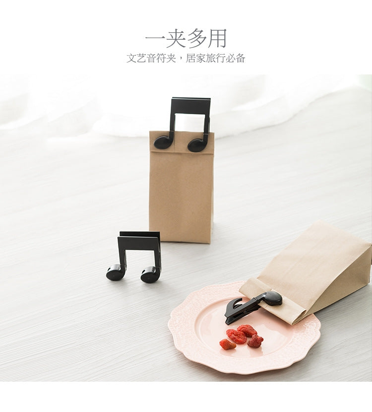 3 PCS Music Style Black Multi-functional Clip Drying Clothing Clip Food File Clip