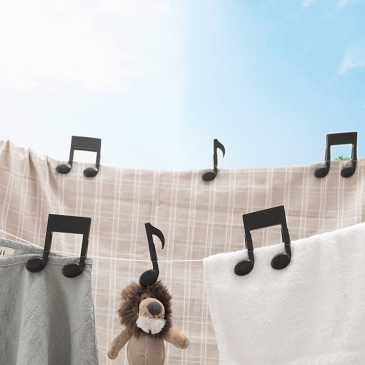 3 PCS Music Style Black Multi-functional Clip Drying Clothing Clip Food File Clip