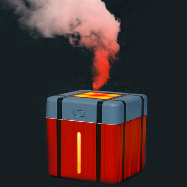 ML-KT 1.5W DC 5V Airdrop Box Shape Mini USB Ultrasonic Household Office Desktop Humidifier Automatic Alcohol Sprayer(Red)