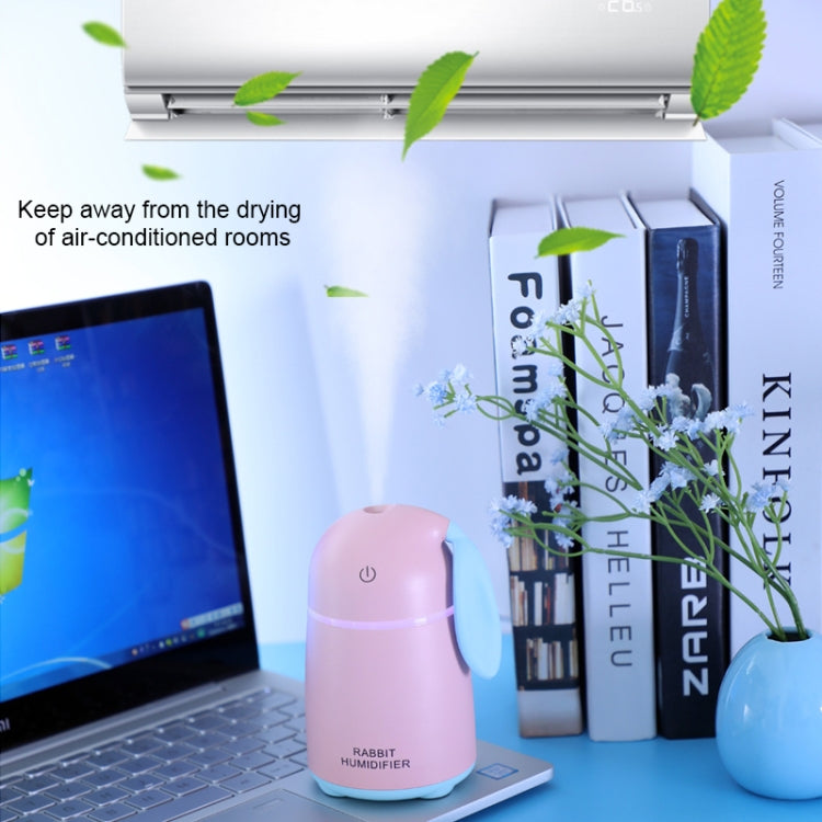 Cute Rabbit Portable USB Mute Mini Humidifier Nebulizer with LED Night Light for Office, Home Bedroom, Car, Capacity: 170ml, DC 5V