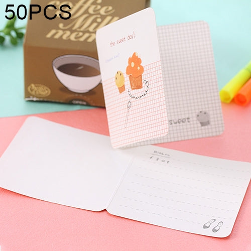 50 PCS Creative Cartoon Festival Blessing Universal Greeting Cards, Random Style Delivery