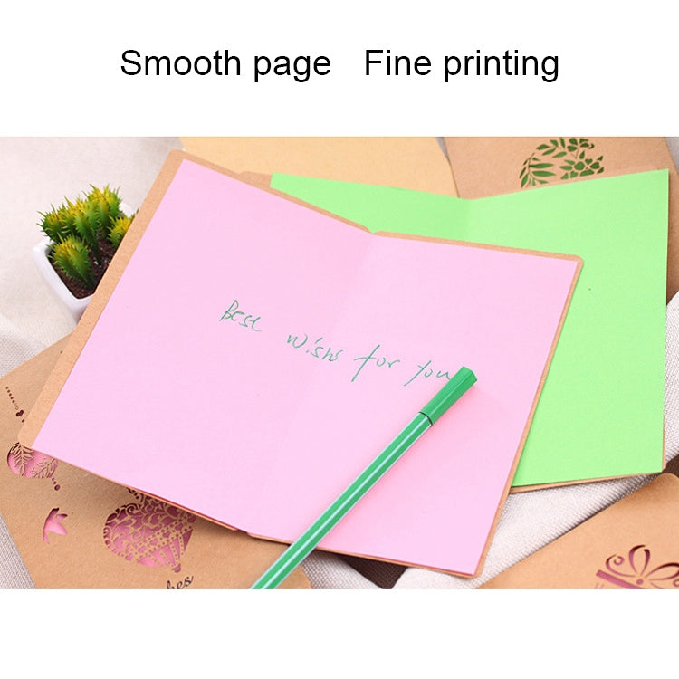 50 PCS Festival Universal Retro Kraft Paper Flower Balls Pattern Greeting Cards
