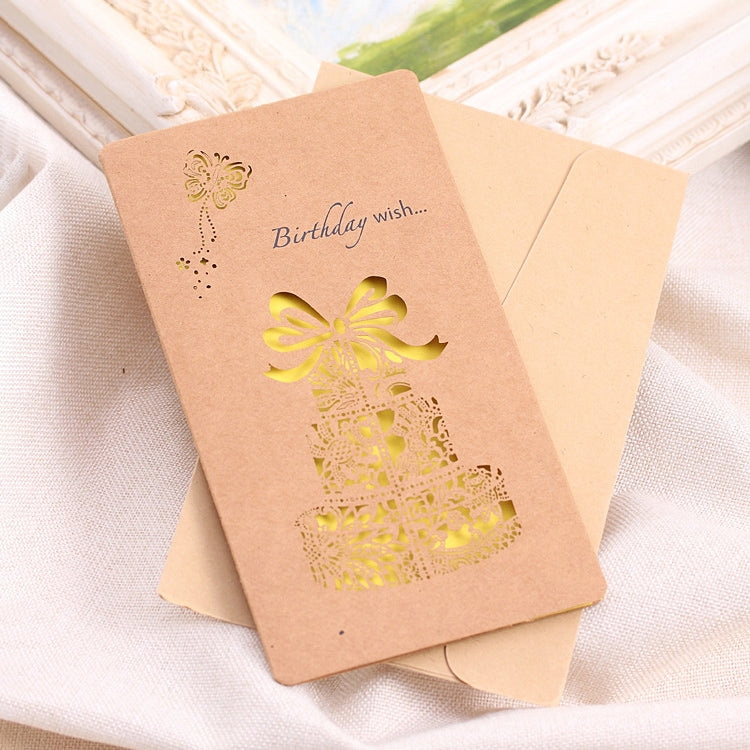 50 PCS Festival Universal Retro Kraft Paper Cake Pattern Greeting Cards