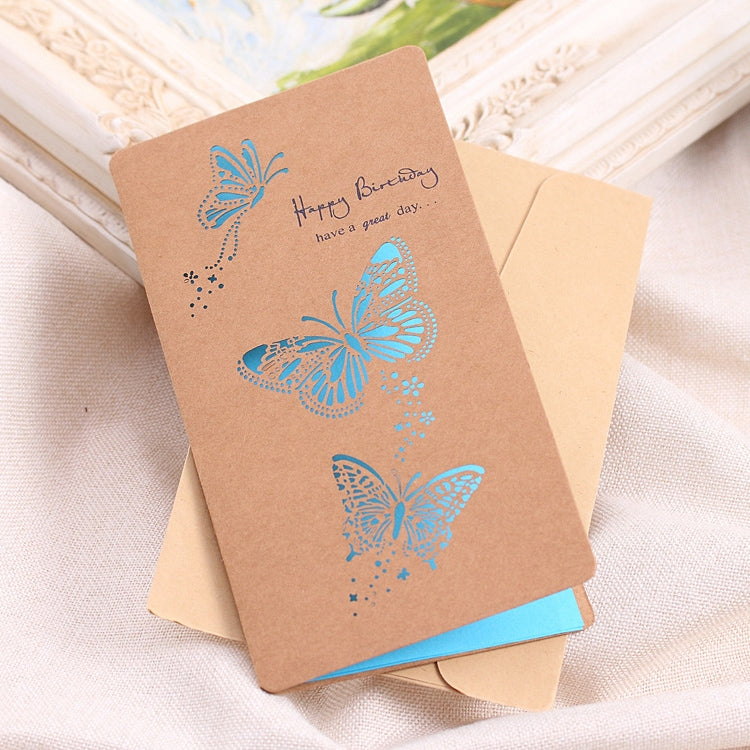 50 PCS Festival Universal Retro Kraft Paper Butterflies Pattern Greeting Cards