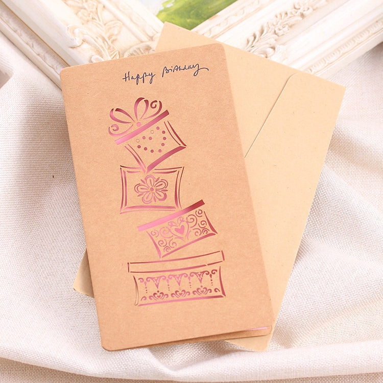 50 PCS Festival Universal Retro Kraft Paper Gifts Pattern Greeting Cards
