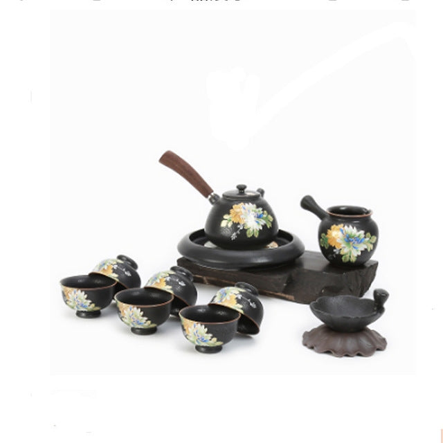 Imitation Ancient Kiln Ceramics Kung Fu Teapot Teacup Set