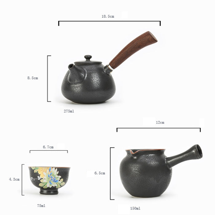 Imitation Ancient Kiln Ceramics Kung Fu Teapot Teacup Set