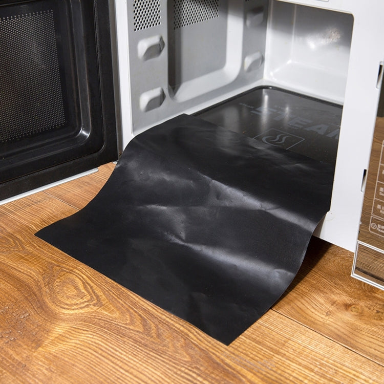 2 PCS Microwave Oven Heat Resistant Fiberglass Cuttable Anti-fouling Mats, Size: 30x30cm(Black)