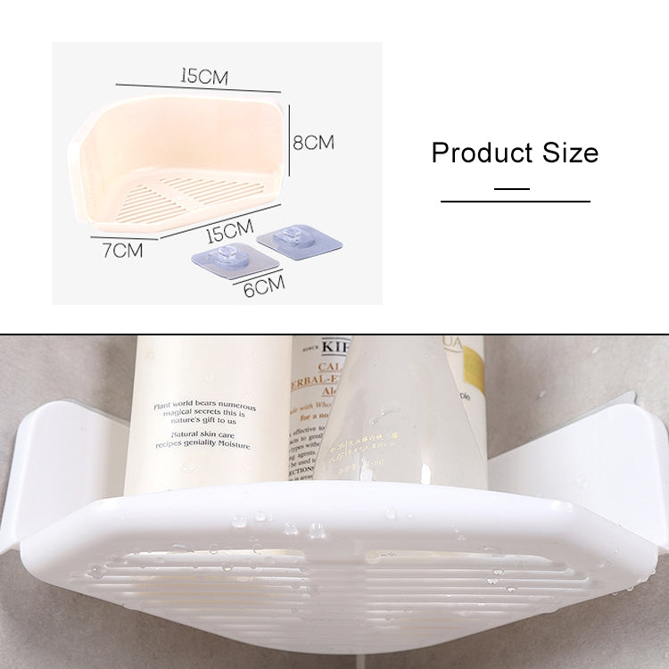 3 Sets Bathroom Kitchen Corner Wall Hanging Storage Shelf(Beige)