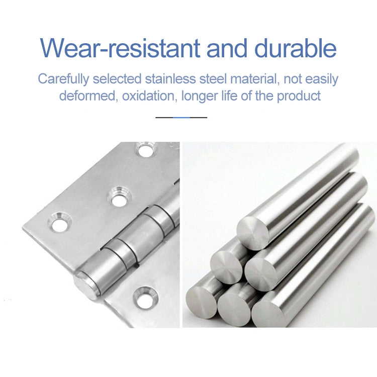 2 PCS Thick Stainless Steel Flat Hinges Home Cabinet Door Hinge, Size: 100x75mm