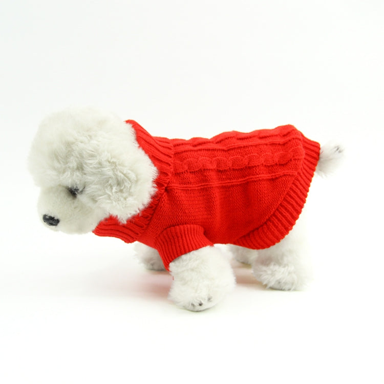 New Autumn and Winter Style Pet Dog Solid Colors Sweater Pullover Size: L, Bust: 28-44cm, Length: 28cm