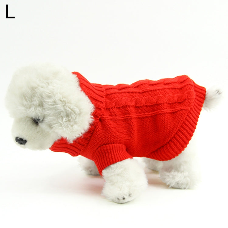 New Autumn and Winter Style Pet Dog Solid Colors Sweater Pullover Size: L, Bust: 28-44cm, Length: 28cm