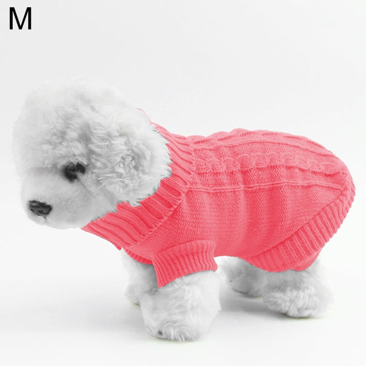 New Autumn and Winter Style Pet Dog Solid Colors Sweater Pullover Size: M, Bust: 24-40cm, Length: 22cm