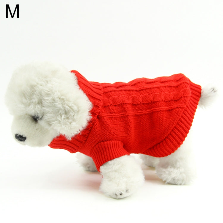 New Autumn and Winter Style Pet Dog Solid Colors Sweater Pullover Size: M, Bust: 24-40cm, Length: 22cm