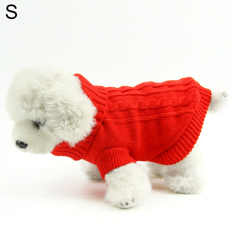 New Autumn and Winter Style Pet Dog Solid Colors Sweater Pullover Size: S, Bust: 22-37cm, Length: 20cm