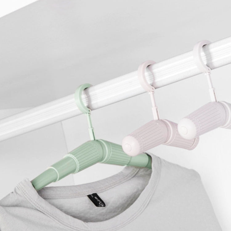 2 PCS Portable Telescopic Clothes Hanger Traveling Anti-skid Magic Drying Rack, Random Color Delivery