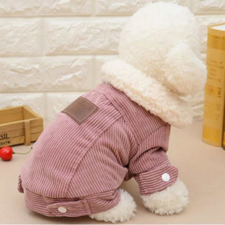 New Autumn and Winter Style Pet Corduroy Jacket, Size: L, Bust: 46cm, Back Length: 34cm