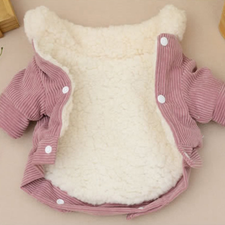 New Autumn and Winter Style Pet Corduroy Jacket, Size: M, Bust: 42cm, Back Length: 29cm