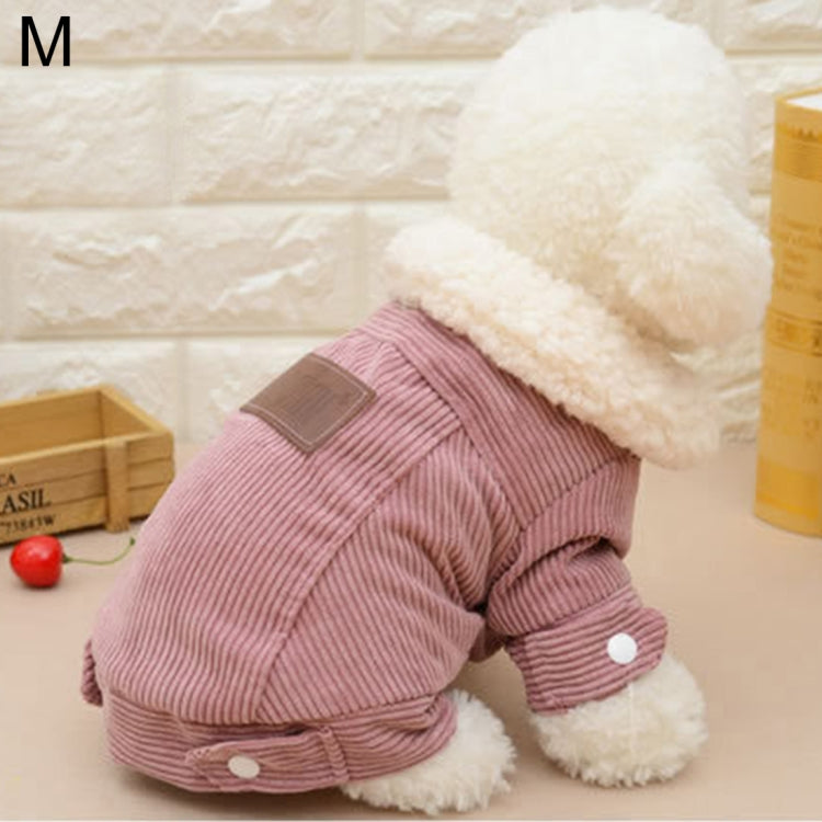 New Autumn and Winter Style Pet Corduroy Jacket, Size: M, Bust: 42cm, Back Length: 29cm