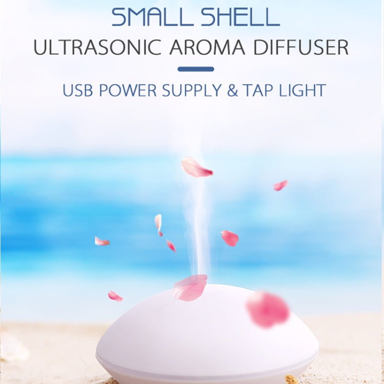 5W Portable Household Office Small Shell Shape Ultrasonic Diffuser Aroma Aromatherapy Humidifier, Capacity : 80ml(Pink)
