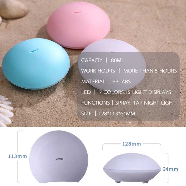 5W Portable Household Office Small Shell Shape Ultrasonic Diffuser Aroma Aromatherapy Humidifier, Capacity : 80ml(Pink)