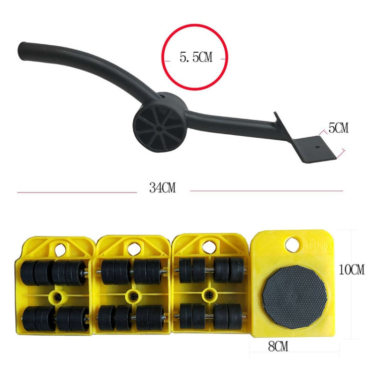 A3 Steel / Plastic Crowbar Plastic Mover Thick Weight Moving Tool Convenient And Practical Combination