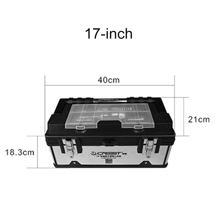 17 inch Stainless Steel Multi-function Portable Home Car Repair Tool Storage Box