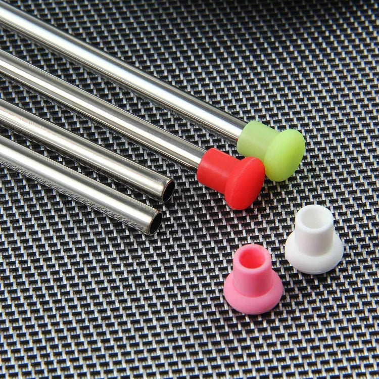 10 PCS Stainless Steel Straw Dust Plug, Random Color Delivery