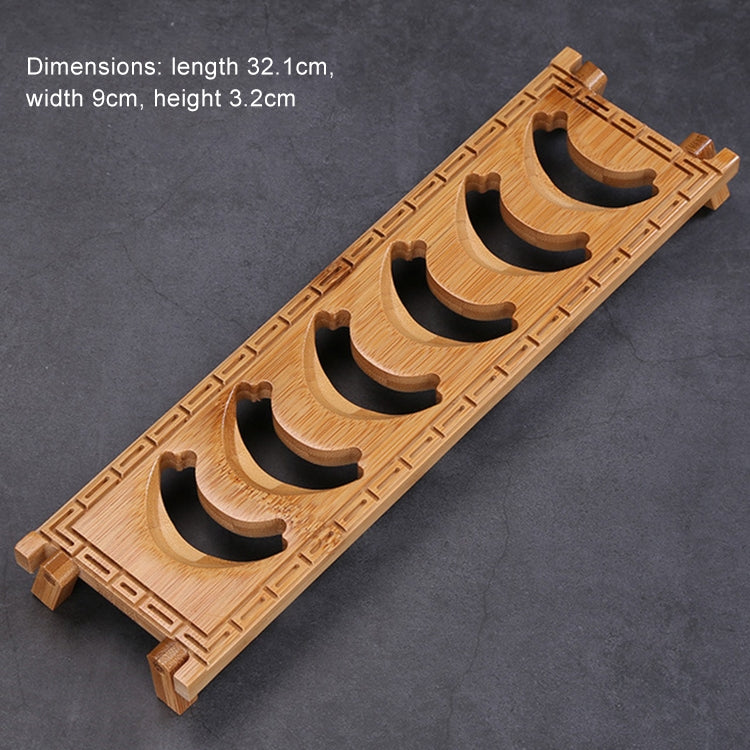 6 Cupholders Creative Bamboo Annular Kung Fu Tea Set Tea Cup Holder Drainage Rack
