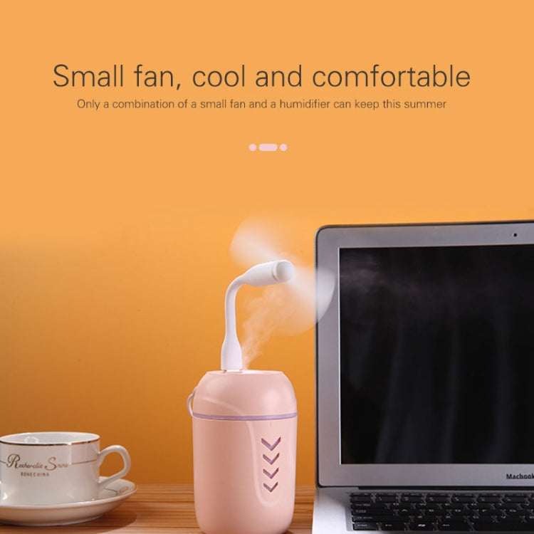 3 in 1 5W USB Household Mute Desktop Air Humidifier Automatic Alcohol Sprayer with Colorful Atmosphere Lights + USB Night Light + USB Fan Set, Capacity: 200mL(Blue)