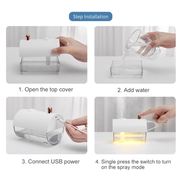 Ibiey Submarine Shape USB Mini Ultrasonic Aromatherapy Humidifier Automatic Alcohol Sprayer with LED Light, Capacity: 230mL(Blue)