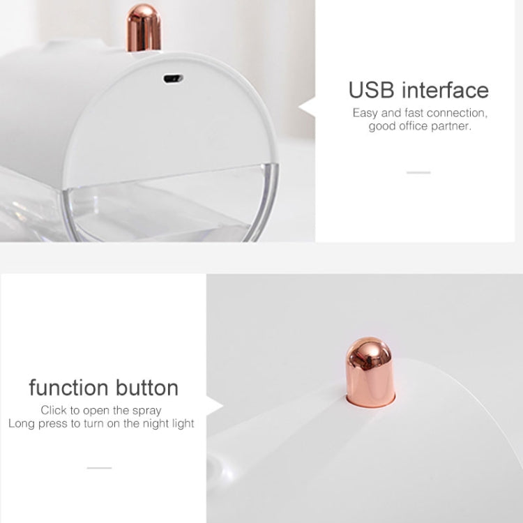 Ibiey Submarine Shape USB Mini Ultrasonic Aromatherapy Humidifier Automatic Alcohol Sprayer with LED Light, Capacity: 230mL(Blue)