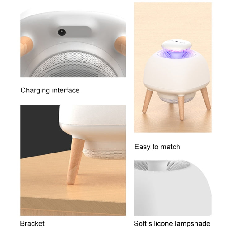 4W Ultraviolet Mosquito Trap Lamp USB Electric Pest Repeller Intelligent Light Control(White)
