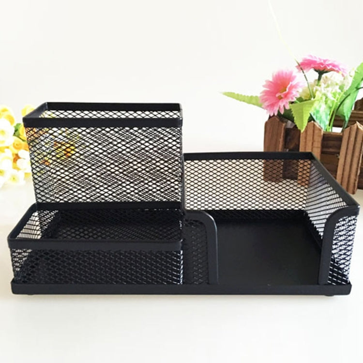 2 PCS Creative Metal Mesh Combined Pen Holder Multifunction Stationery Storage Box